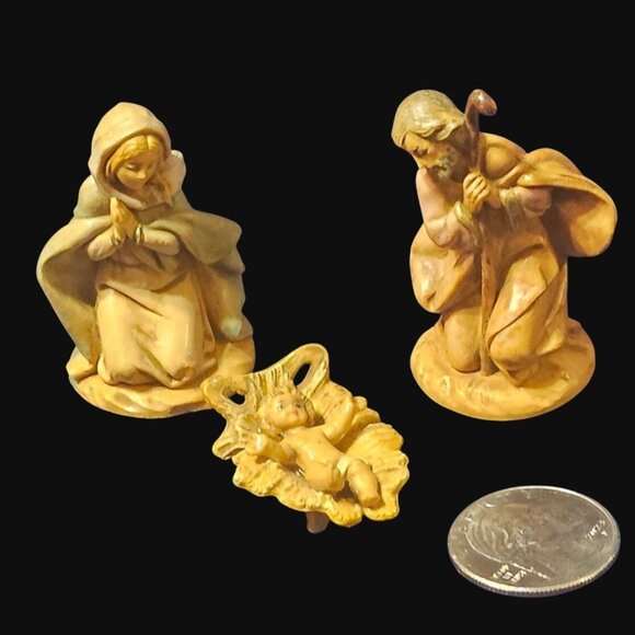 Vintage Nativity Figurines 3-Pc Set  Holy Family Made In Italy Collectible Decor - Picture 2 of 11